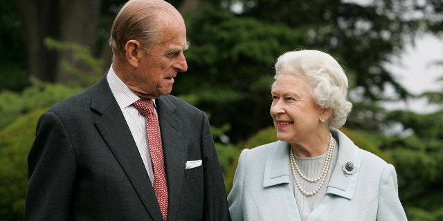 In this image, made available November 18, 2007, HM The Queen Elizabeth II and Prince Philip, The Duke of Edinburgh re-visit Broadlands, to mark their Diamond Wedding Anniversary on November 20. The royals spent their wedding night at Broadlands in Hampshire in November 1947, the former home of Prince Philip's uncle, Earl Mountbatten.