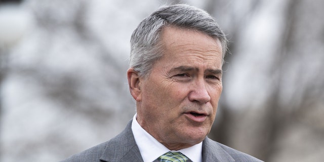 Rep. Jody Hice participates in the Freedom Caucus press conference outside the Capitol on March 17, 2021.