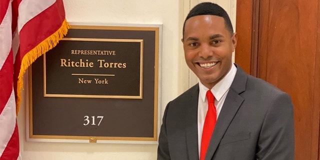 Rep. Ritchie Torres, D-N.Y., outside his congressional office in Washington, D.C.