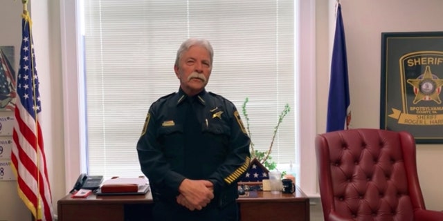 Spotsylvania County Sheriff Roger Harris explaining Body Camera footage and 911 audio released Friday night.  (Spotsylvania County Sheriff's Office via AP)