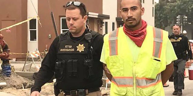 In this photo from Sept. 11, 2020, Vacaville police arrest Serriteno in the murder of Castro.