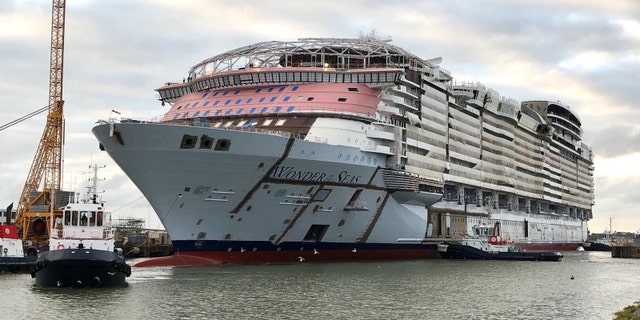 Wonder of the Seas is still being built in France, Royal Caribbean said Tuesday.