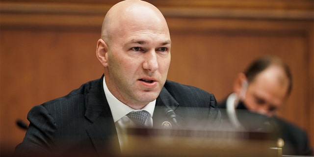 Rep. Anthony Gonzalez, a Republican from Ohio, speaks during a House Financial Services Committee hearing on Wednesday, Dec. 2 2020. (Greg Nash/The Hill/Bloomberg via Getty Images)