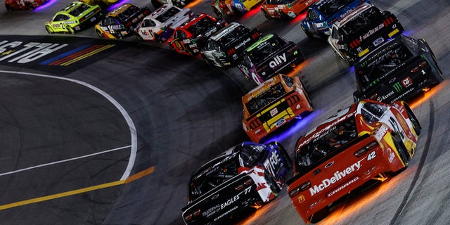 .The 2020 All-Star race was held at Bristol Motor Speedway with cars featuring underglow lighting