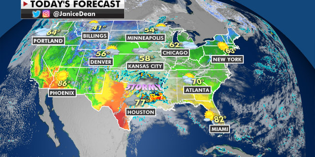 The national weather forecast for Friday, April 23. (Fox News)