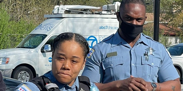 Officers Rhonda Ward (left) and Julius Givens (right) explained in a news conference how they rushed Swaysee Rankin, 13, to the hospital after he was shot Monday night.