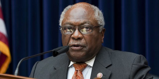 House Majority Whip James Clyburn, a Democrat from South Carolina and chairman of the House Select Subcommittee on the Coronavirus Crisis, speaks during a hearing in Washington, D.C., U.S., on Wednesday, Sept. 23, 2020. Clyburn said he agrees with Sen. Tim Scott, R-S.C., that America is not a racist country. Photographer: Stefani Reynolds/Bloomberg via Getty Images