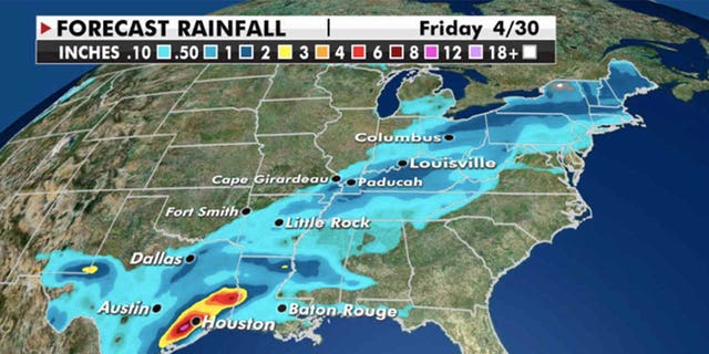 Rain picks up in the Northeast and Mid-Atlantic by Friday (Credit: Fox News)