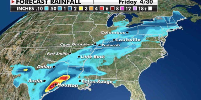 Rain picks up in the Northeast and Mid-Atlantic by Friday (Credit: Fox News)