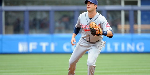 Mark Grudzielanek of the Cleveland Indians fields during the game against the New York Yankees at Yankee Stadium in the Bronx, New York on Saturday, May 29, 2010. (Photo by Rich Pilling/MLB via Getty Images)