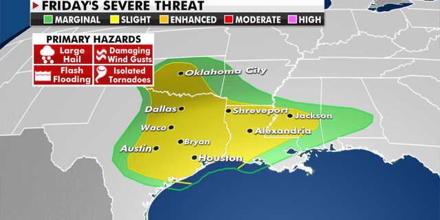 Severe weather is expected Friday in the South. (Fox News)