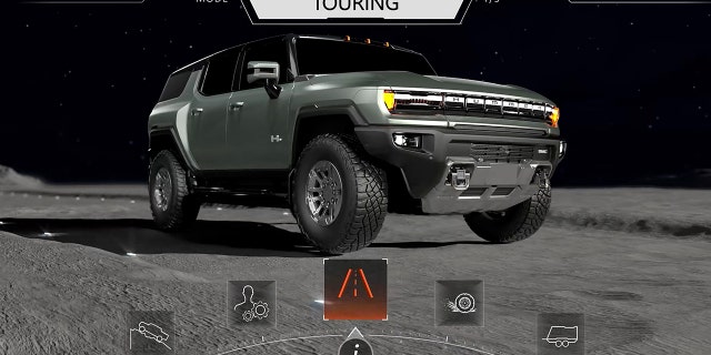 HUMMER EV's digital display animations have images in outer space.