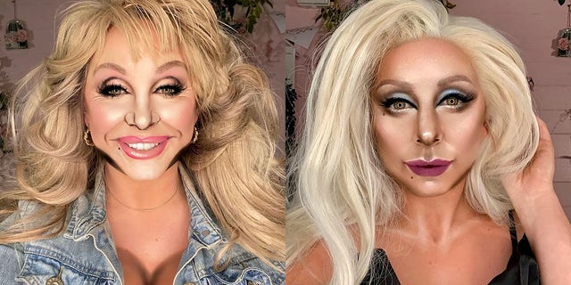 Liss Lacao, after transforming herself to look like Dolly Parton and Lady Gaga.