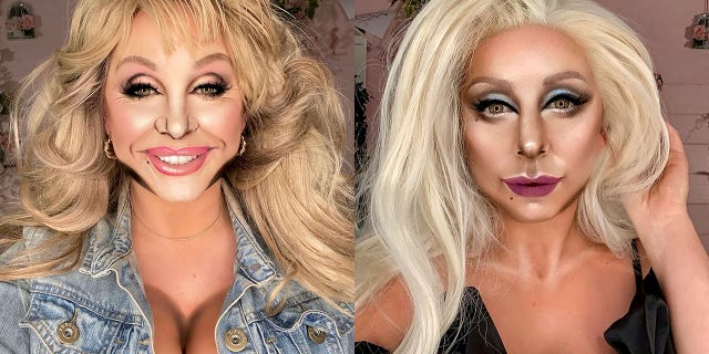 Liss Lacao, after transforming herself to look like Dolly Parton and Lady Gaga.