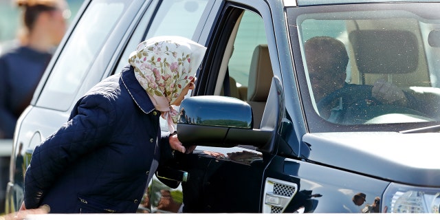 Prince Philip speaks to Queen Elizabeth II in 2018 from the Land Rover Freelander he would be involved in an accident with the following year.