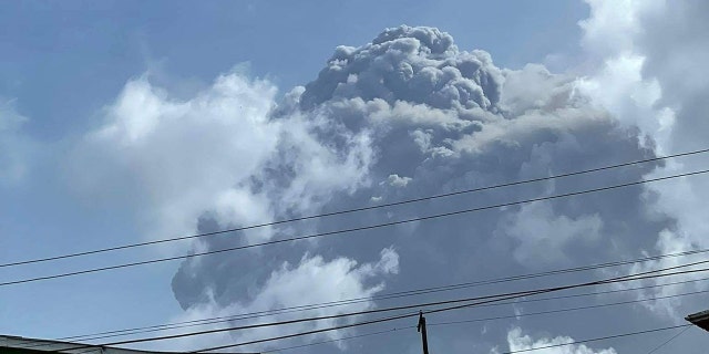 This April 9, 2021, image courtesy Zen Punnett shows the eruption of La Soufriere Volcano from Rillan Hill in Saint Vincent. (Photo by ZEN PUNNETT/Zen Punnett/AFP via Getty Images)