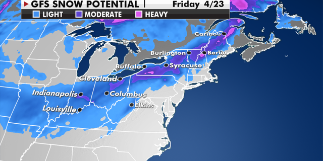 Snow potential for the Midwest and Northeast later this week. (Fox News)