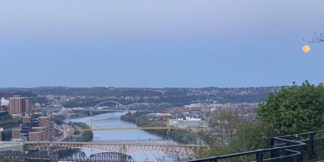 Pink supermoon taken in Pittsburgh on April 26, 2021