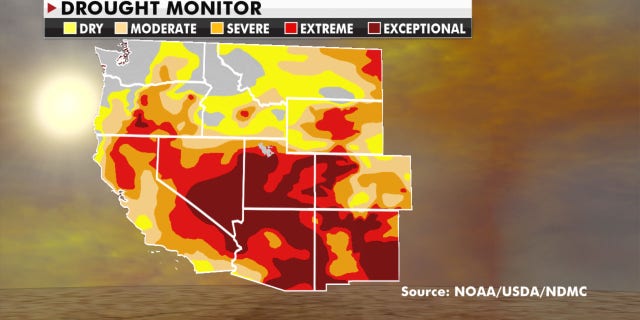 Drought conditions are expected to remain high in parts of the Southwest and Great Basin this week.