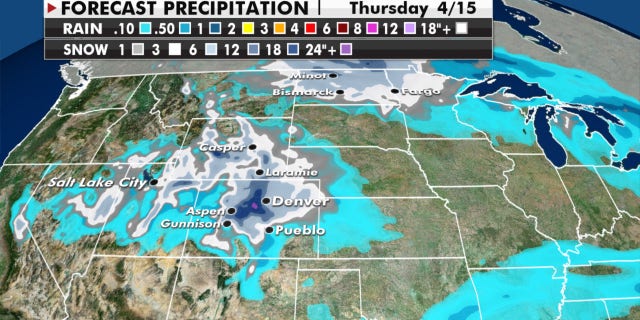 At least a foot of snow is expected to drop in the Rockies.