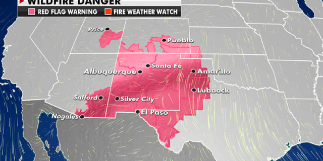 The current risk of wildfires. (Fox News)