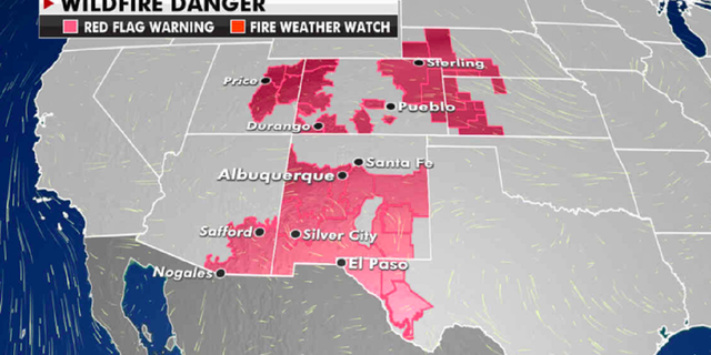 The current risk of wildfires. (Fox News)