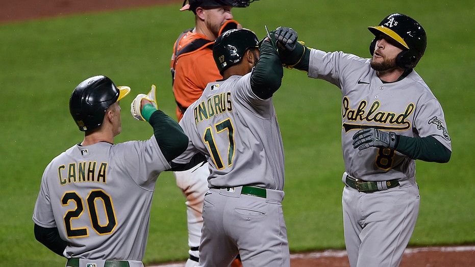 A's extend win streak to 13 与 7-2 victory over Orioles