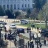 A car smashed into the barrier outside the Senate side of the Capitol.