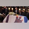 Mourners, including, front row, from left, the Duchess of Cambridge, the Duke of Cambridge, the Earl of Wessex, Viscount Severn, Lady Louise Mountbatten-Windsor, and the Countess of Wessex, during the funeral of the Duke of Edinburgh at St. George's Chapel, Windsor Castle. Picture date: Saturday April 17, 2021. PA Photo. See PA story FUNERAL Philip. Photo credit should read: Dominic Lipinski/PA