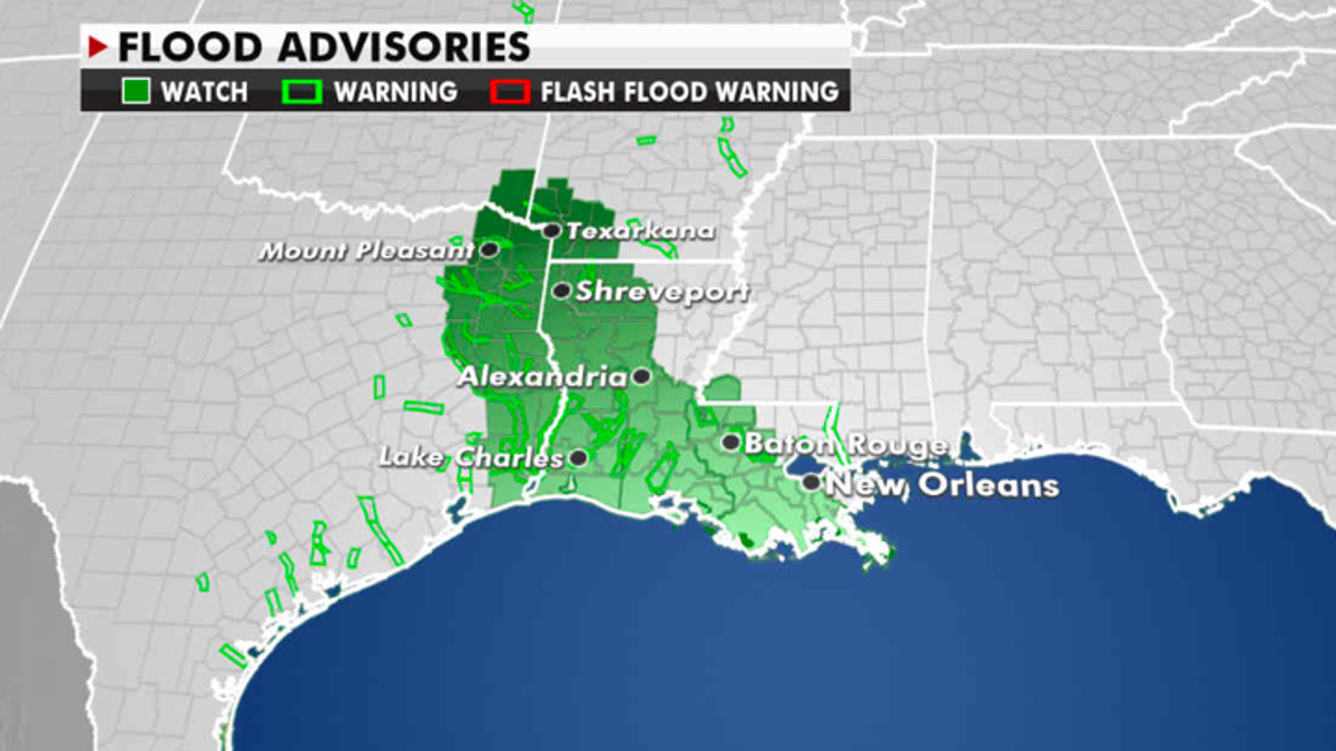 Flood advisories currently in effect. (Fox News)