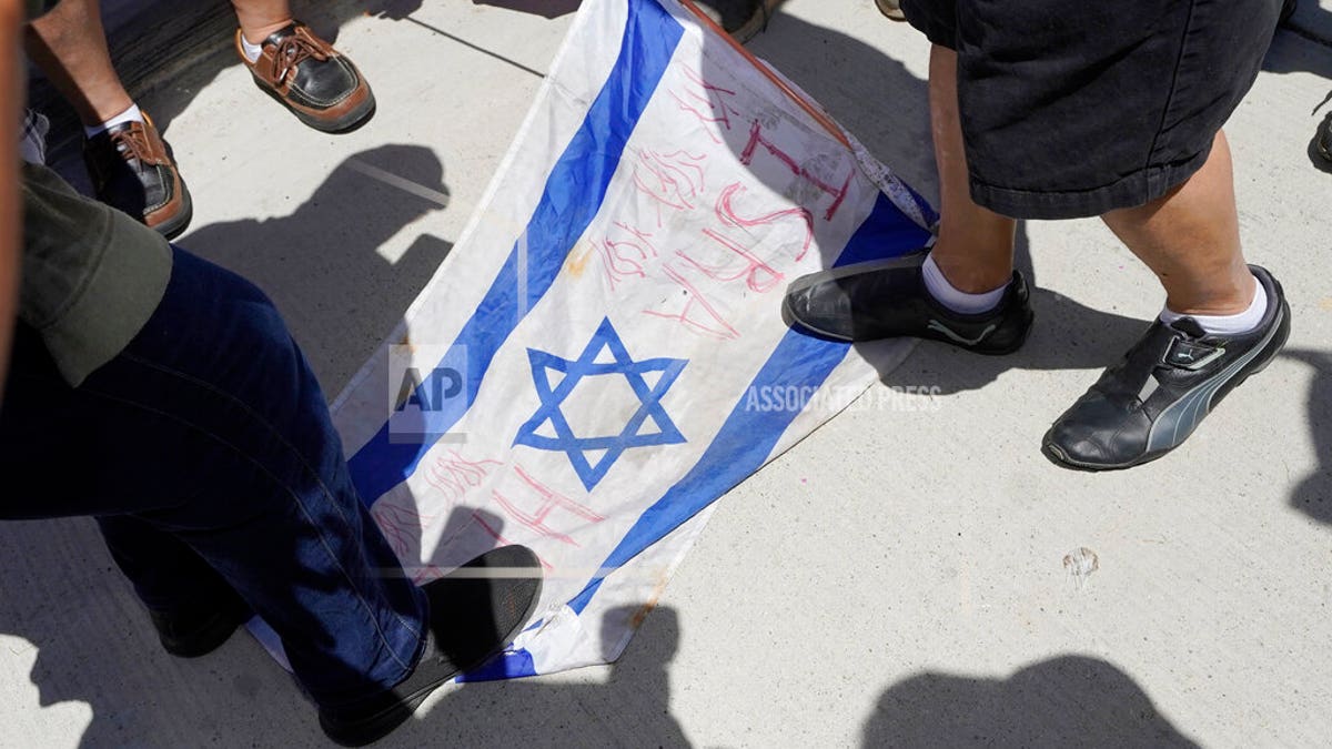 Israeli flag desecrated