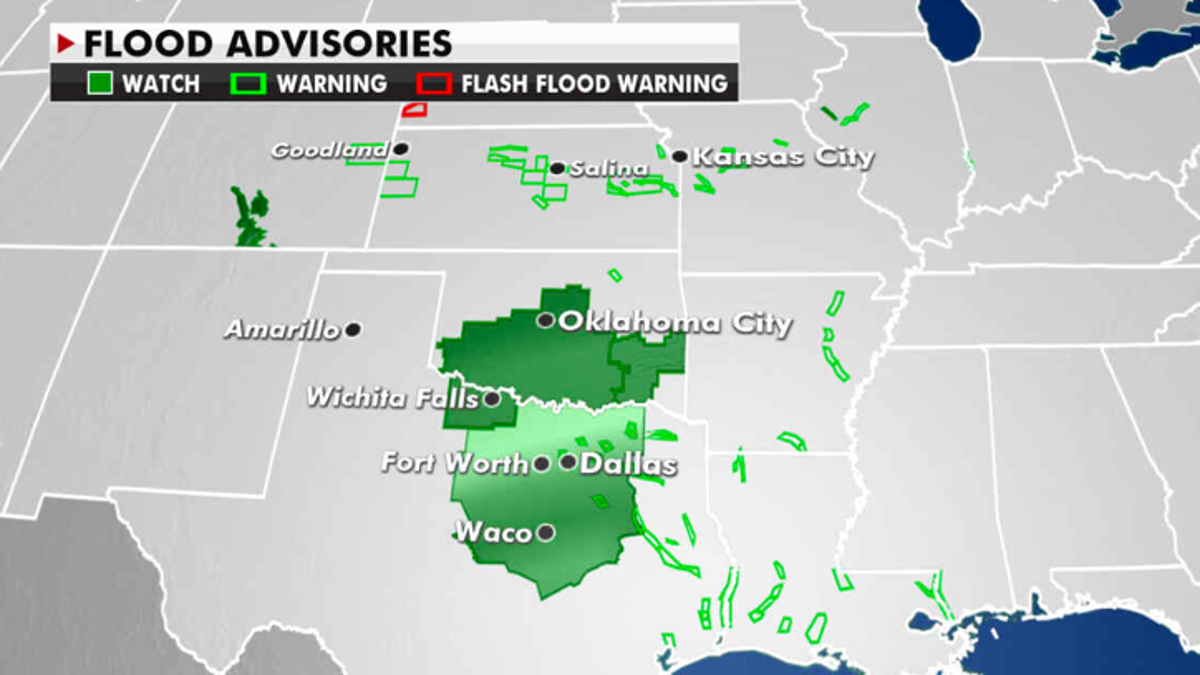 Flood advisories currently in effect. (Fox News)