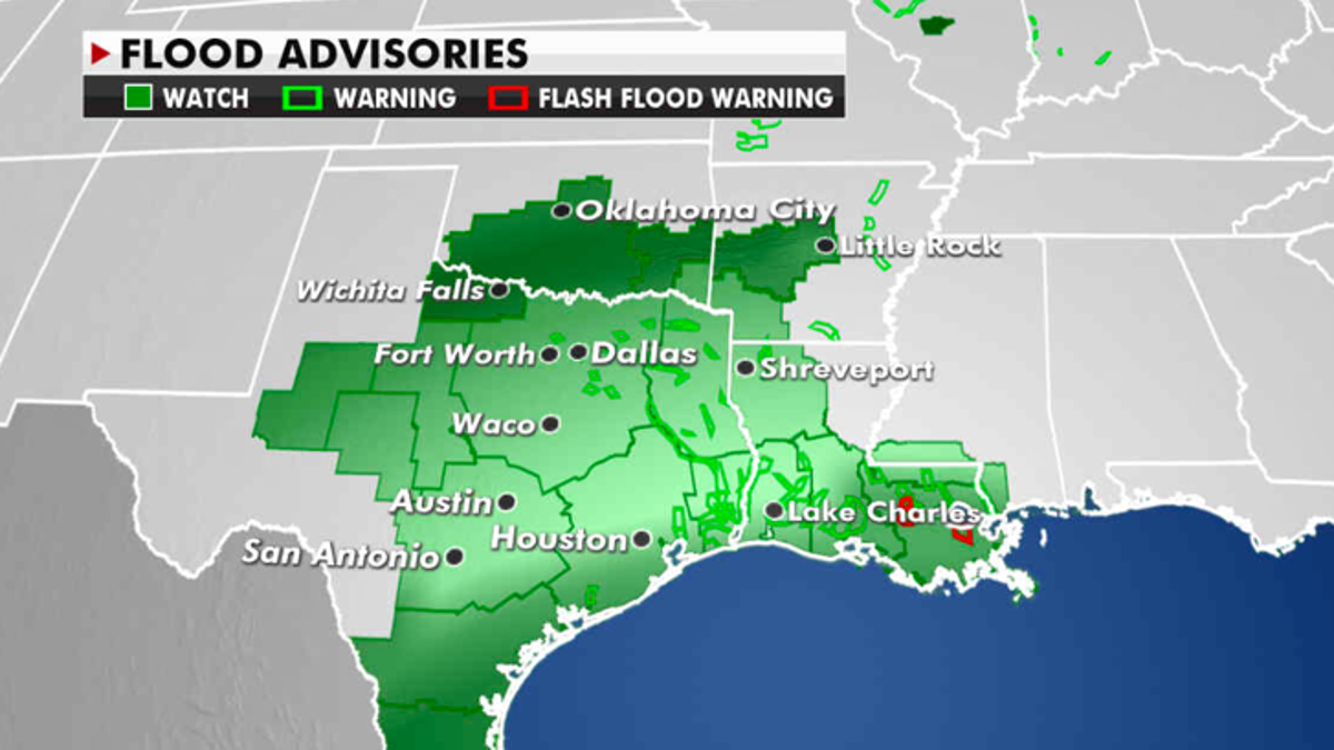 Flood advisories currently in effect. (Fox News)