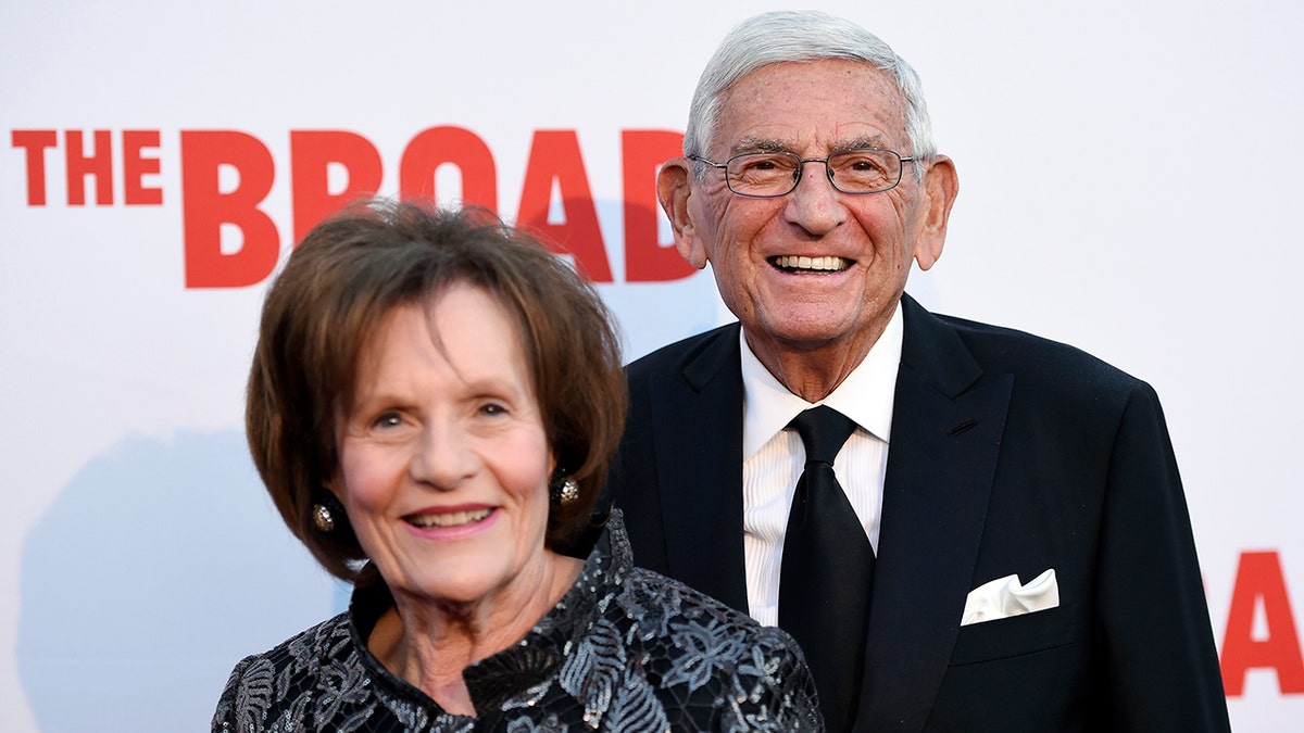 Eli Broad, founder of The Broad museum, arrives with his wife Edythe at the museum's opening in Los Angeles, Sept. 17, 2015. (Associated Press)