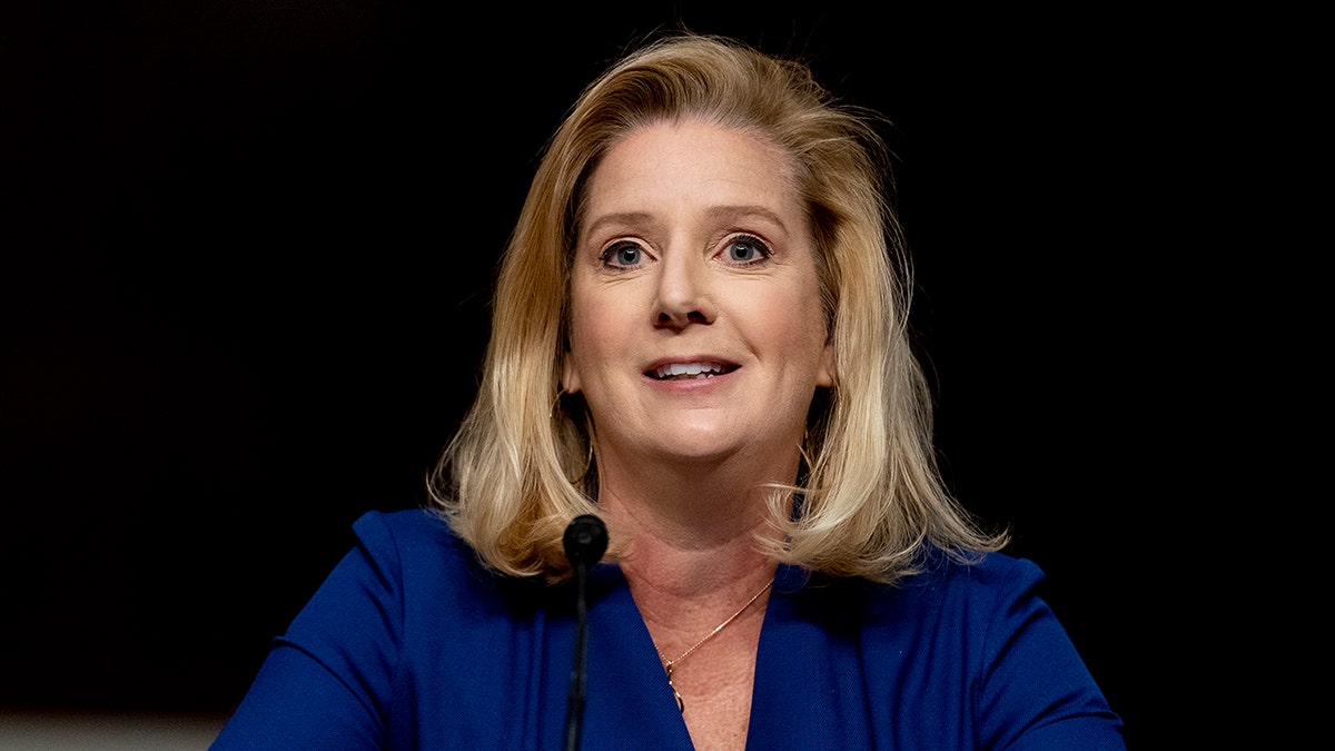 Christine Elizabeth Wormuth speaks during a Senate Armed Services Committee nomination hearing on Capitol Hill in Washington, Thursday, May 13, 2021. (Associated Press)