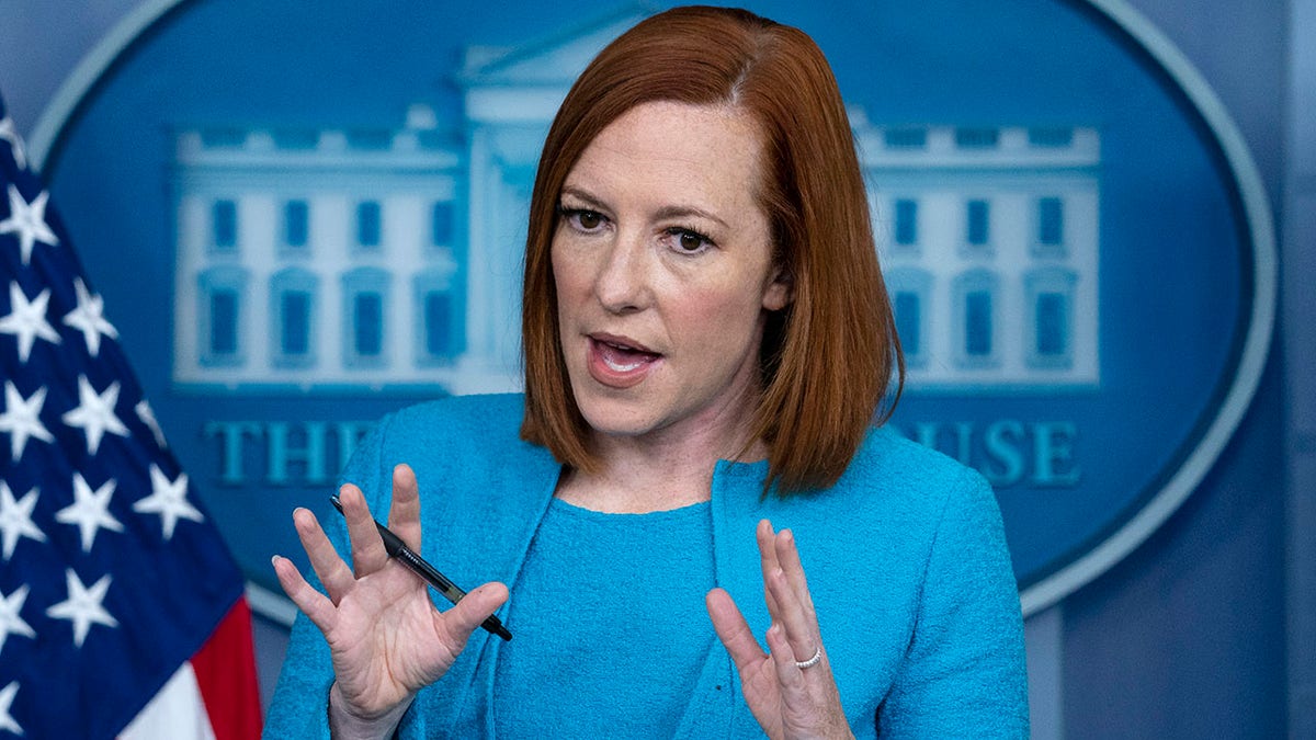 White House press secretary Jen Psaki speaks during a briefing at the White House, May 13, 2021. (Associated Press)