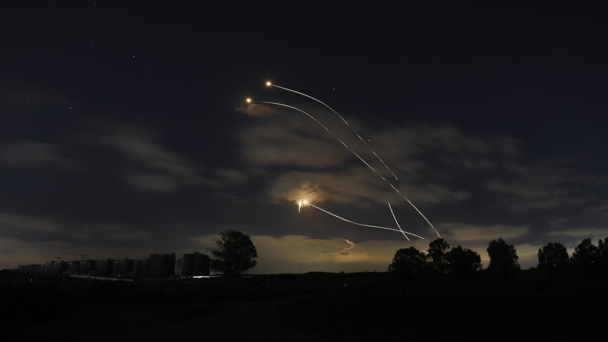 Israeli Iron Dome air defense system launches to intercept rockets fired from Gaza Strip, near Sderot, Israel, Thursday, May 13, 2021. (AP Photo/Ariel Schalit)