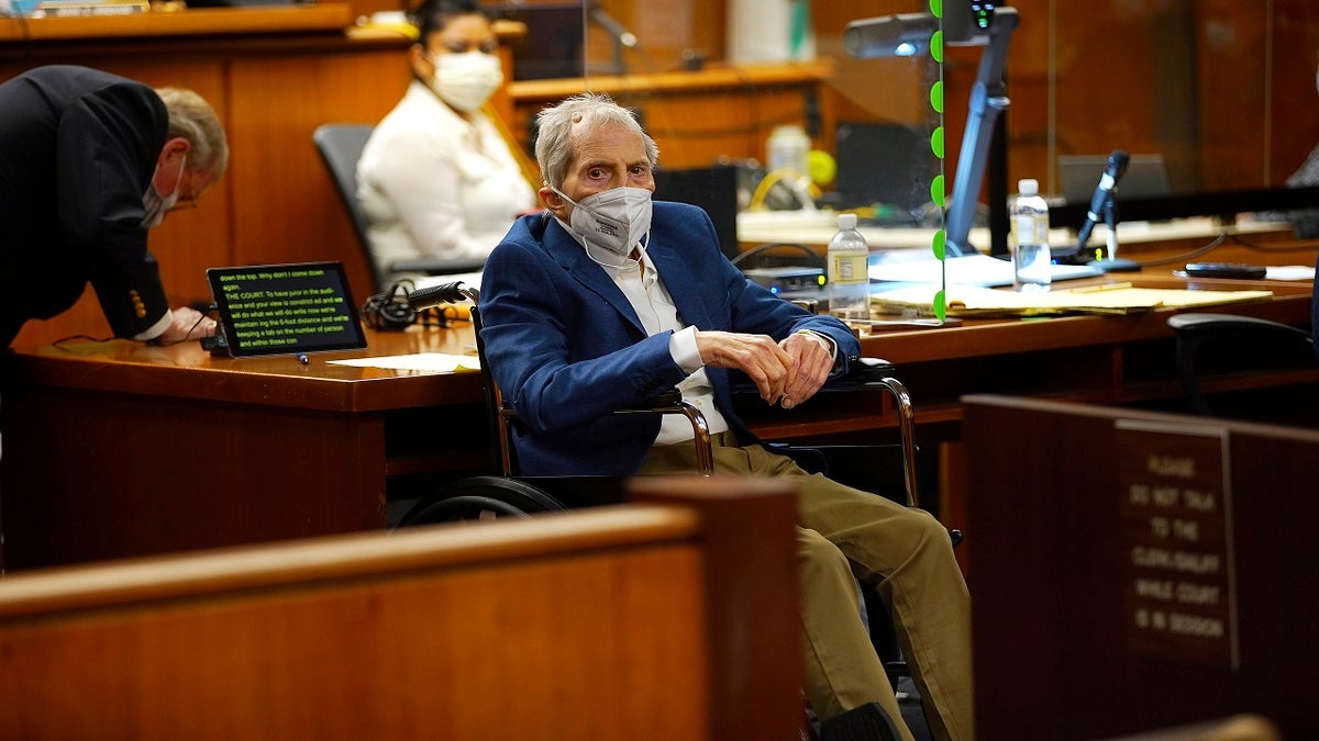 Durst appears in an Inglewood, Calif., court in May for opening statements after his murder trial was delayed more than a year due to the Covid-19 pandemic. (Al Seib/Los Angeles Times via AP, Pool)