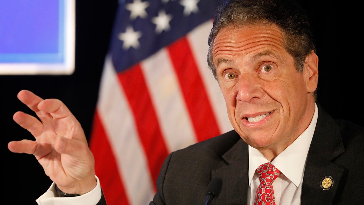 New York Gov. Andrew Cuomo speaks during a press conference in Buffalo, N.Y., on Wednesday, May 12, 2021. (Derek Gee/The Buffalo News via AP)