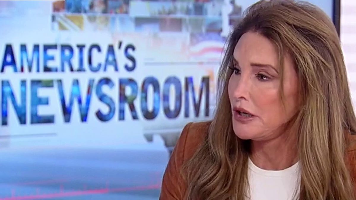 Caitlyn Jenner sits during an interview on America's Newsroom