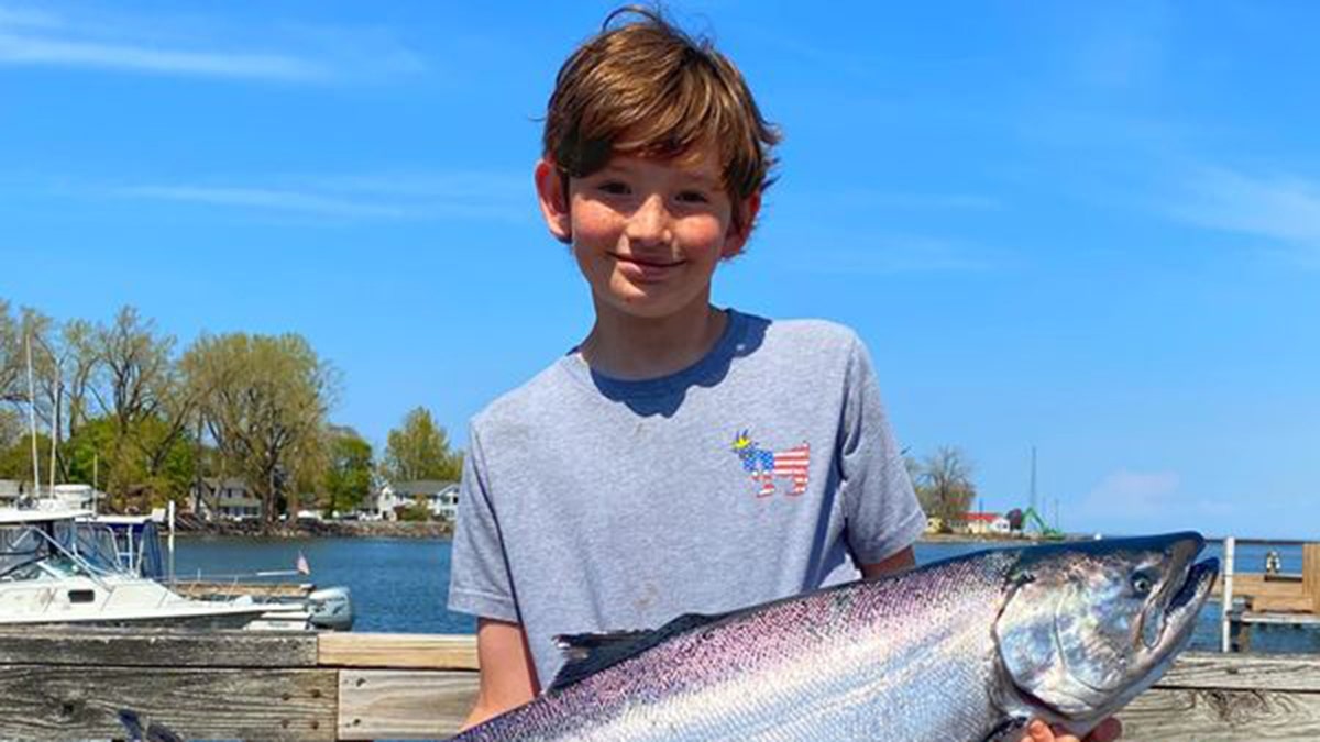 Finnan Murphy, from Pittsford, New York, was the Grand Prize winner of the Spring LOC Derby because he caught this 26-pound, 10-ounce Chinook salmon.