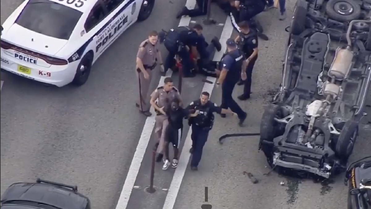 Fort Lauderdale Police Department arrests one of five juvenile suspects following car chase on May 19, 2021
