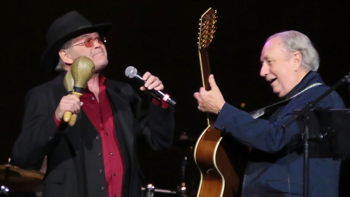 Mickey Dolenz (left) and Michael Nesmith, original members of The Monkees, perform in concert at Ocean Resort Casino on March 2, 2019, in Atlantic City, N.J.