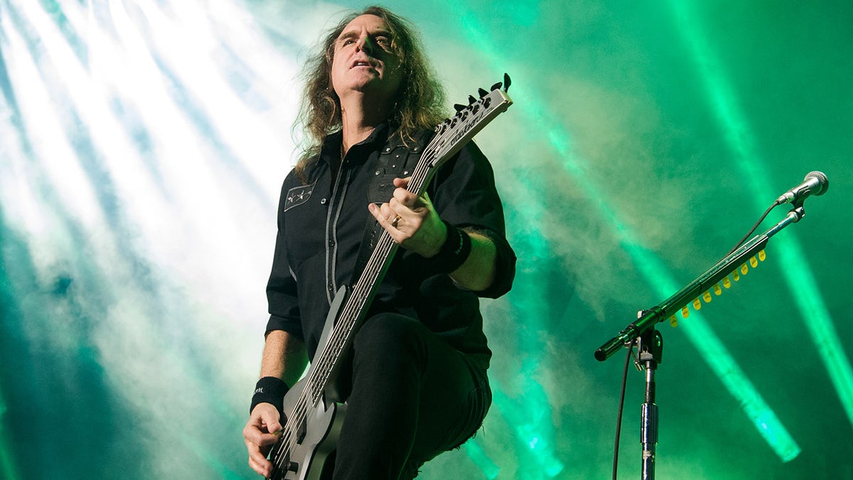 David Ellefson from Megadeth performs at Zenith de Paris on January 28, 2020, in Paris, France. 