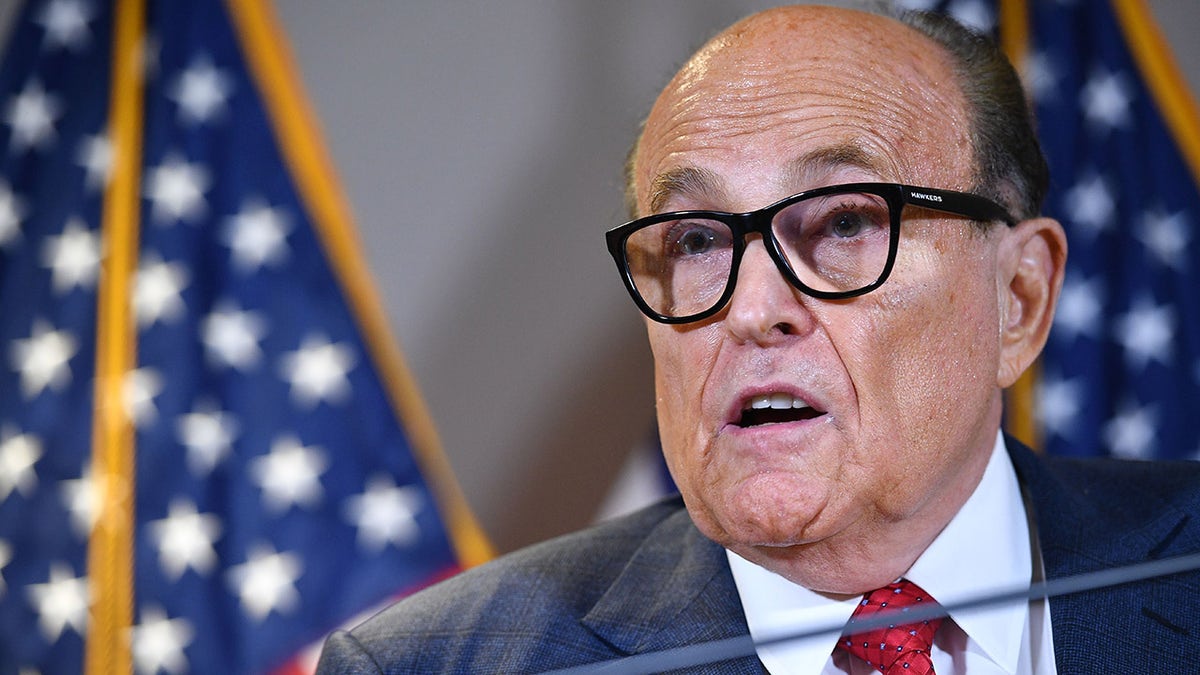 Trump's personal lawyer Rudy Giuliani speaks during a press conference at the Republican National Committee 