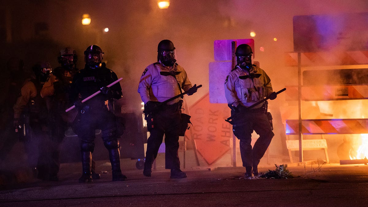 Riot police in Minneapolis, Minnesota, anti-police protest after death of George Floyd