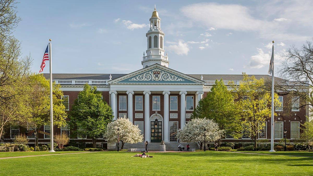 CAMBRIDGE, USA - APRIL 2, 2018: view of the historic architecture of the famous Harvard University in Cambridge, Massachusetts, USA.
