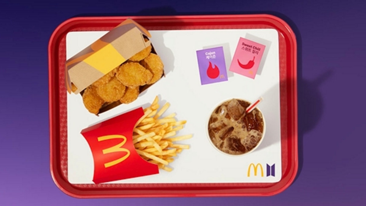 The meal includes a 10-piece Chicken McNuggets, medium fries, a medium Coke and Sweet Chili and Cajun dipping sauces – a first for the U.S. with recipes inspired by McDonald’s South Korea. (McDonald's). 