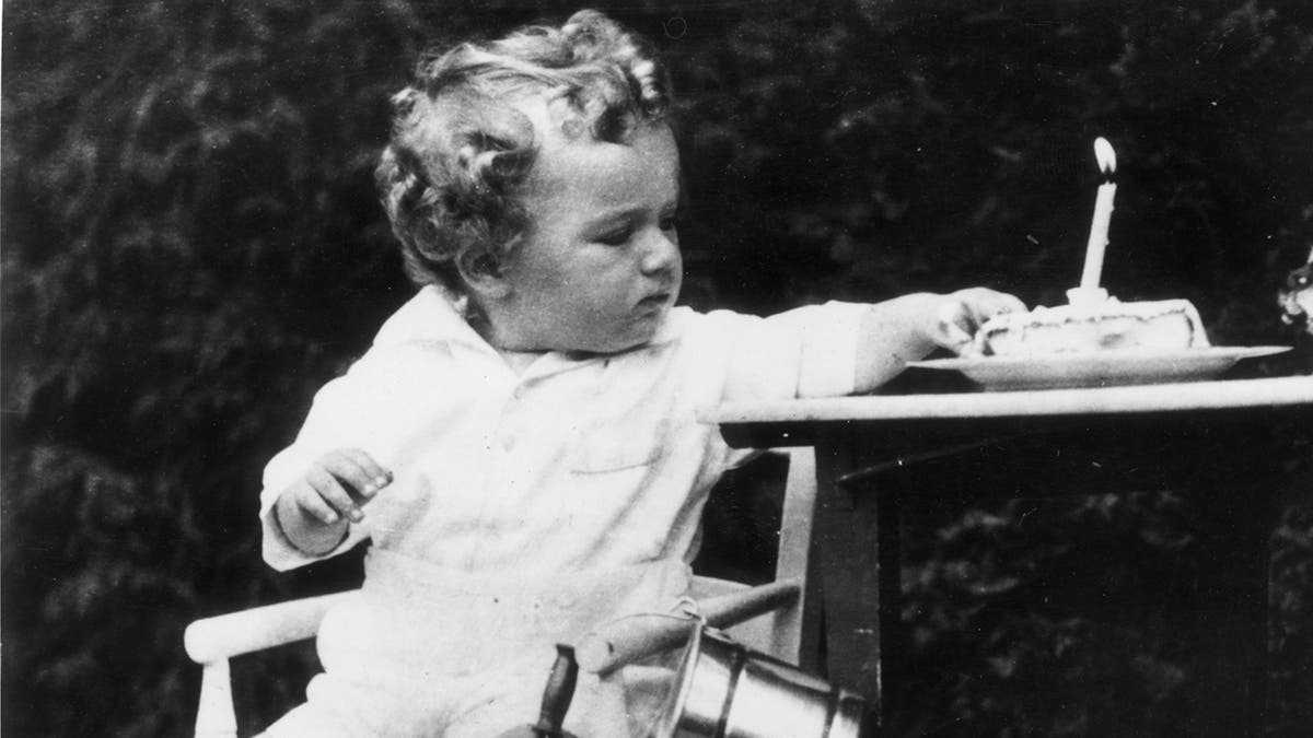 1931: Charles Augustus Lindbergh Jr, son of the American aviator, on his first birthday. A few months later he was kidnapped from his home and murdered. (Photo by BIPS/Getty Images)