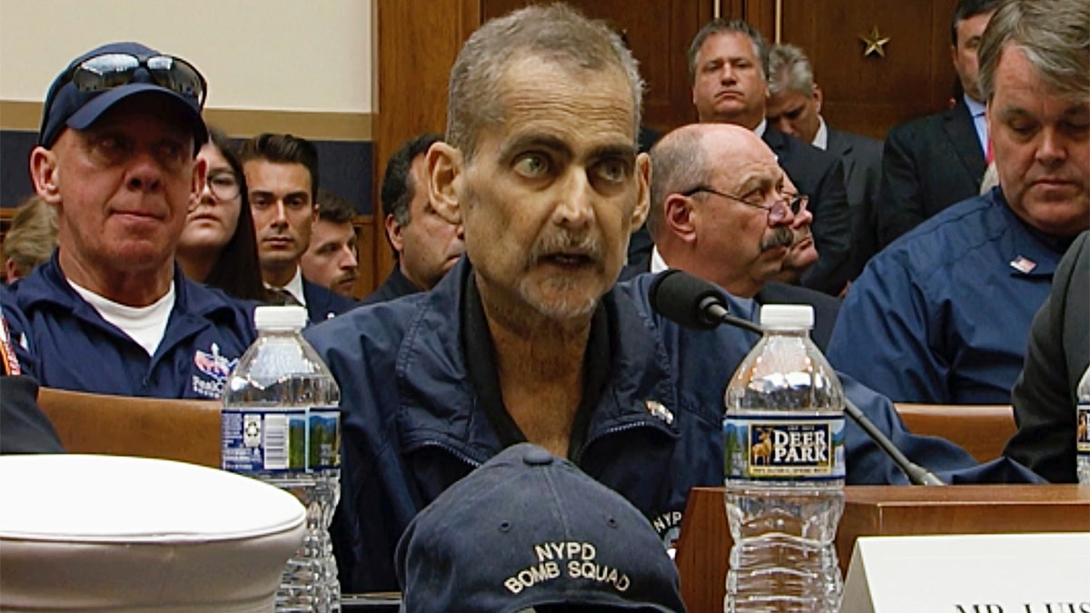 In this June 11, 2019, file image made from video, retired New York Police Detective and 9/11 responder, Luis Alvarez, speaks during a hearing by the House Judiciary Committee as it considers permanent authorization of the Victim Compensation Fund, on Capitol Hill in Washington.